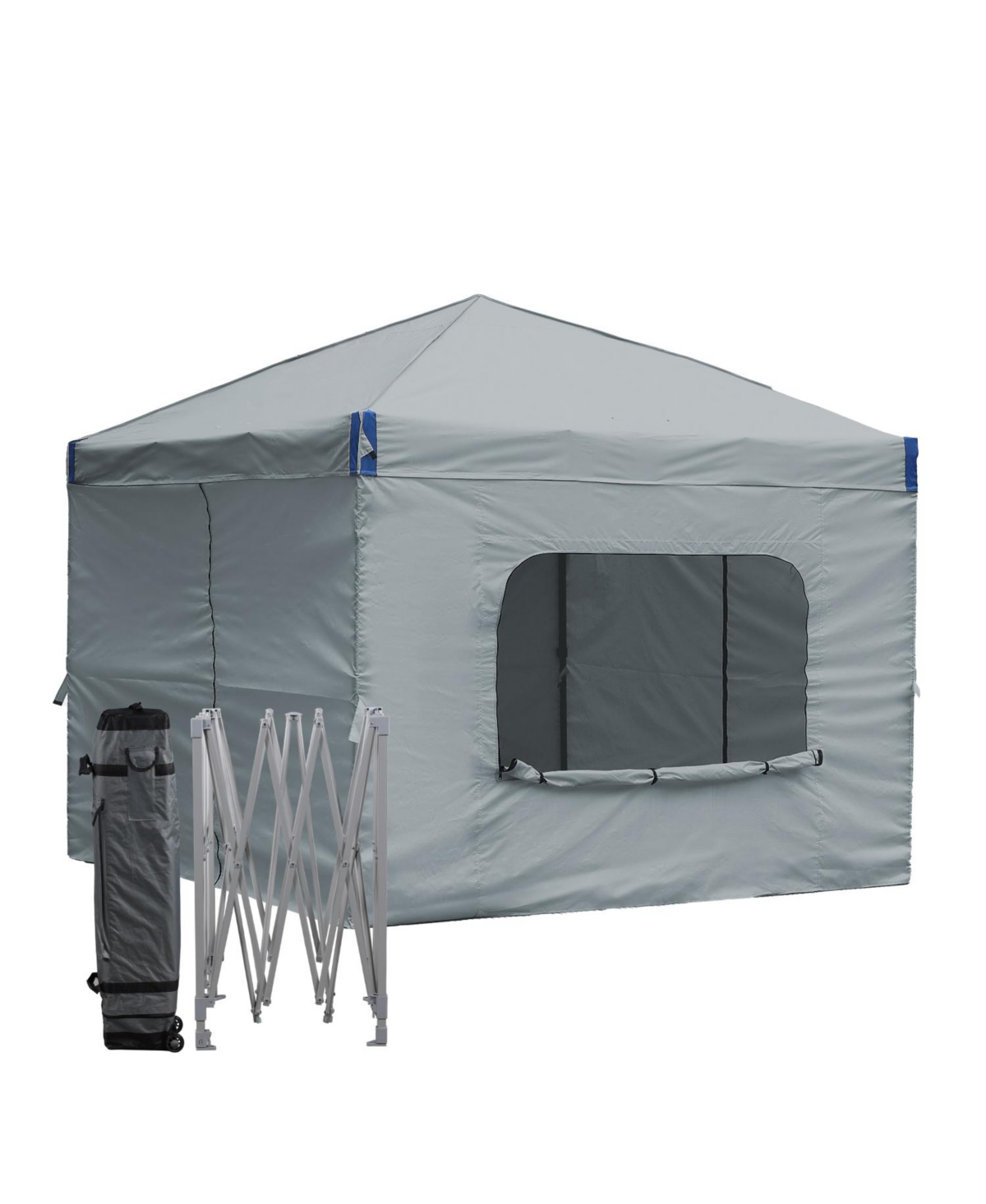 Pop Up Canopy Tent with Removable Mesh Window Sidewalls, Portable Instant Shade Canopy with Roller Bag - Grey