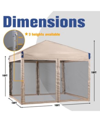 Pop Up Canopy Tent with Removable Mesh Sidewalls, Portable Instant Shade Canopy with Roller Bag