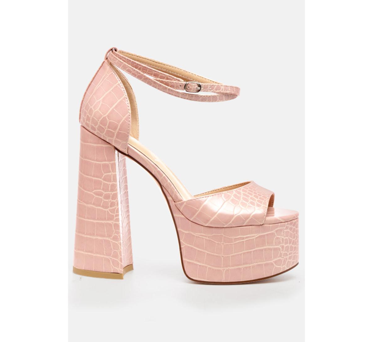 alice croc platform heeled sandals - Blush