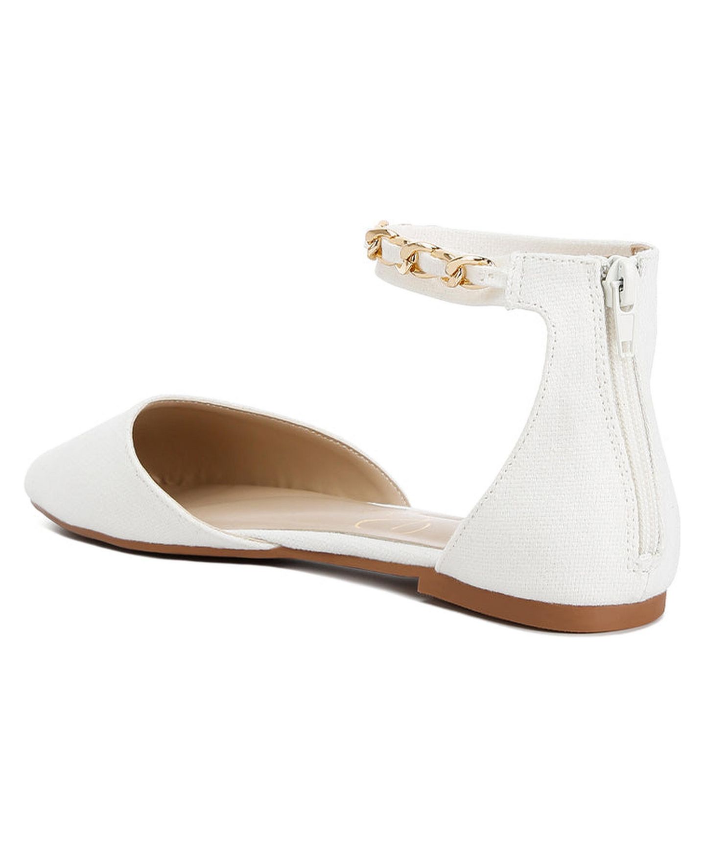 Женские сандалии London Rag Buqisi Chain Embellished Flat s, цвет: Белый — фото 3
