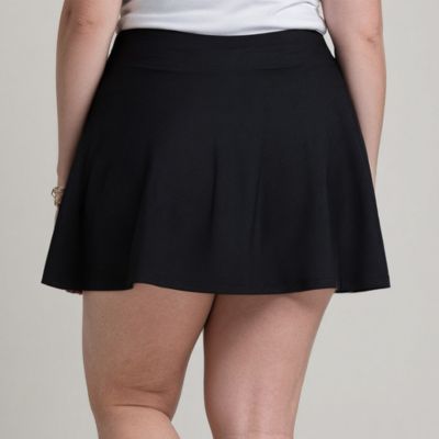 Plus Size Flowy Swim Skirt With Attached Shorts