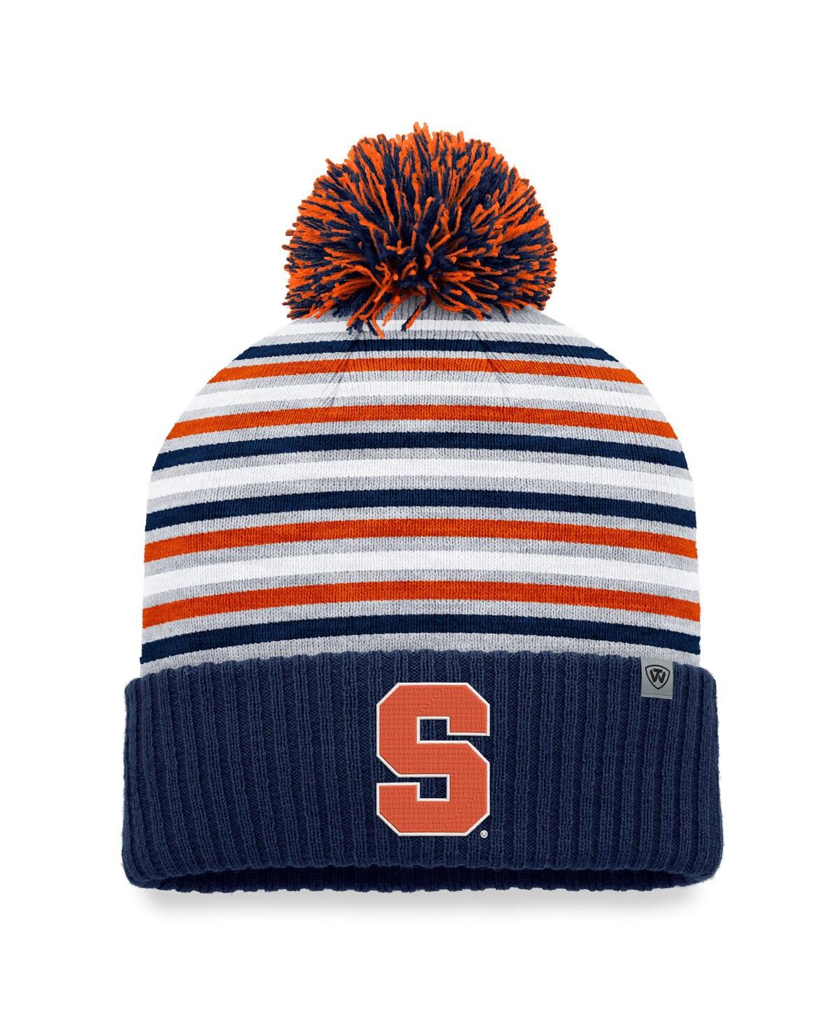 Top Of The World Men's  Navy Syracuse Orange Dash Cuffed Knit Hat With Pom