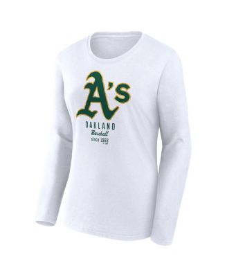 Women's White Oakland Athletics Lightweight Fitted Long Sleeve T-shirt