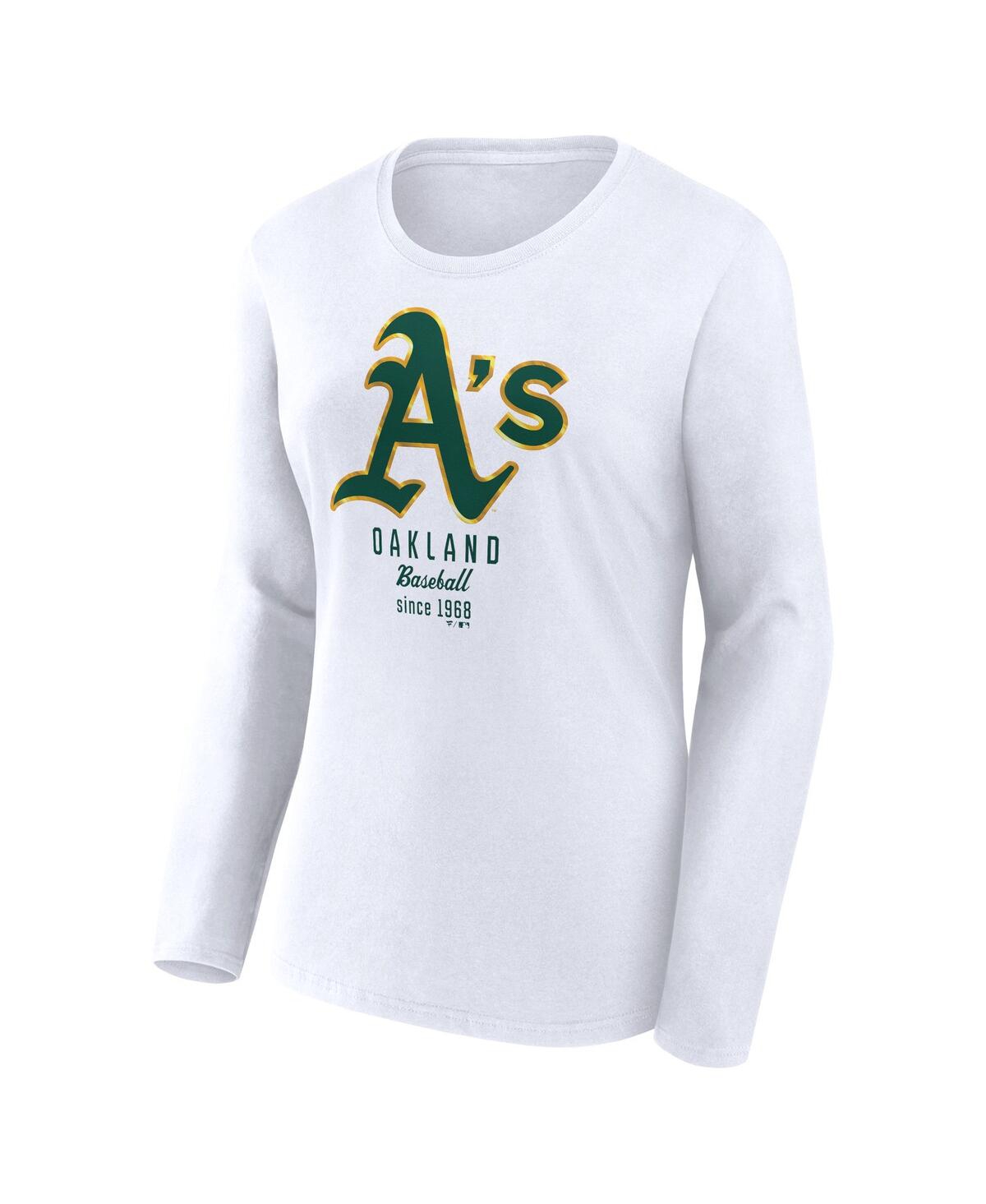 Fanatics Branded  White Oakland Athletics Lightweight Fitted Long Sleeve T-shirt In White