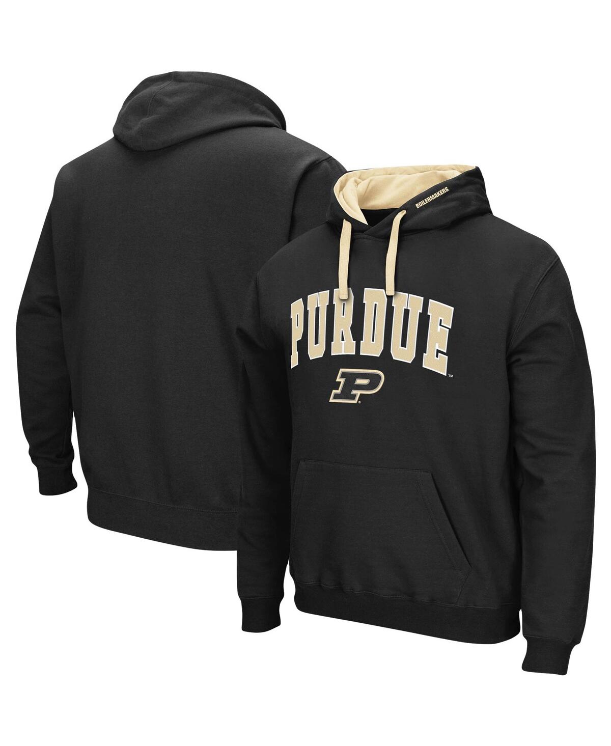 Men's Colosseum Black Purdue Boilermakers Big and Tall Arch and Logo 2.0 Pullover Hoodie - Black