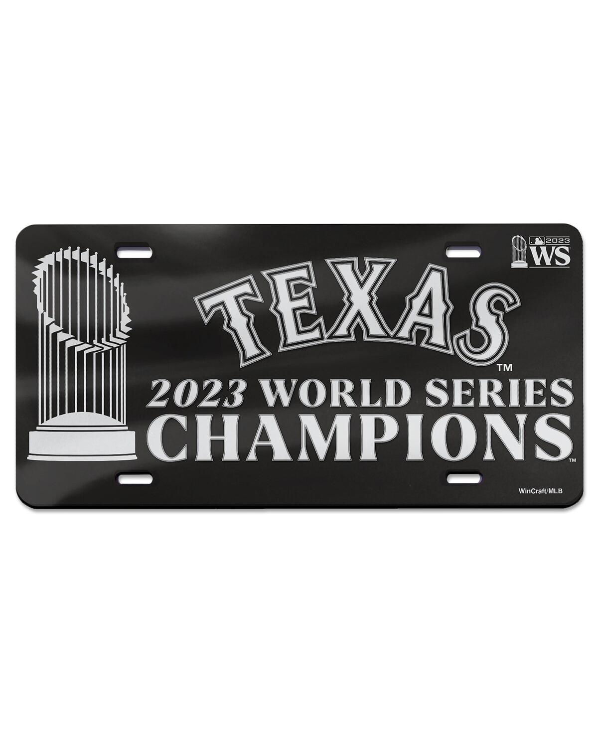 Wincraft Texas Rangers 2023 World Series Champions Blackout Laser-cut Acrylic License Plate