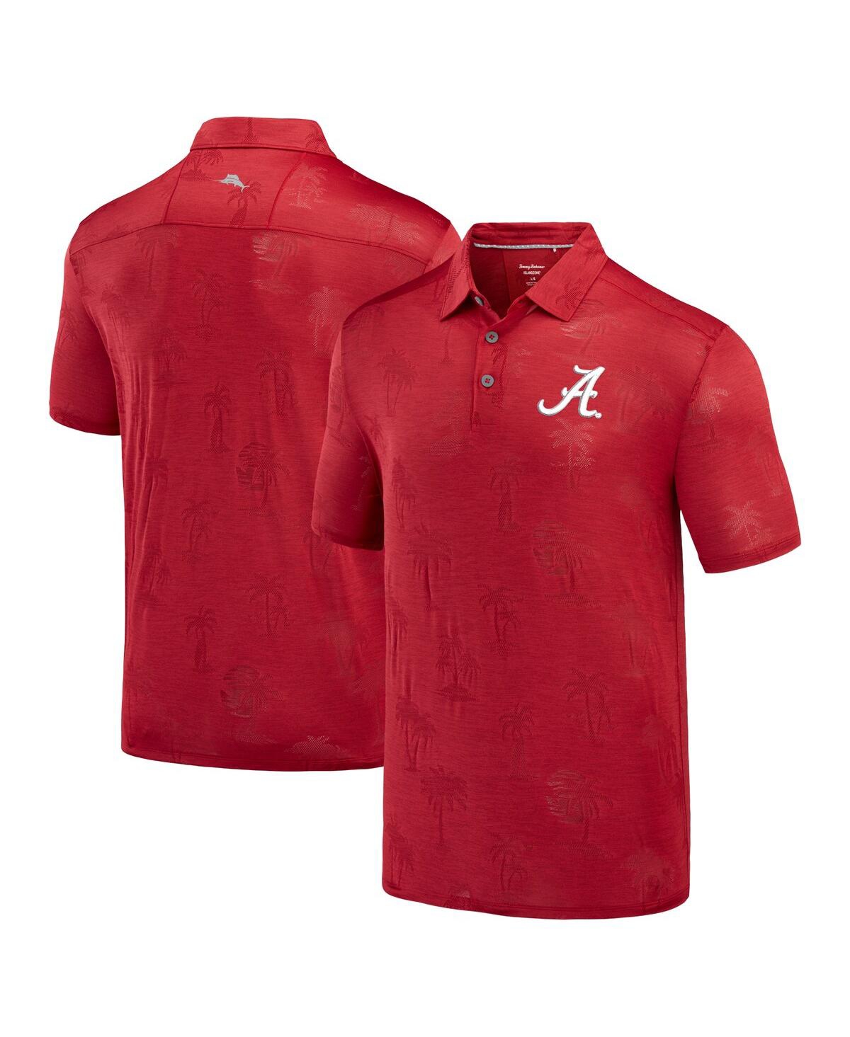 Men's Tommy Bahama Crimson Alabama Crimson Tide Sport Palm Coast Palmera IslandZone Polo Shirt - Crimson