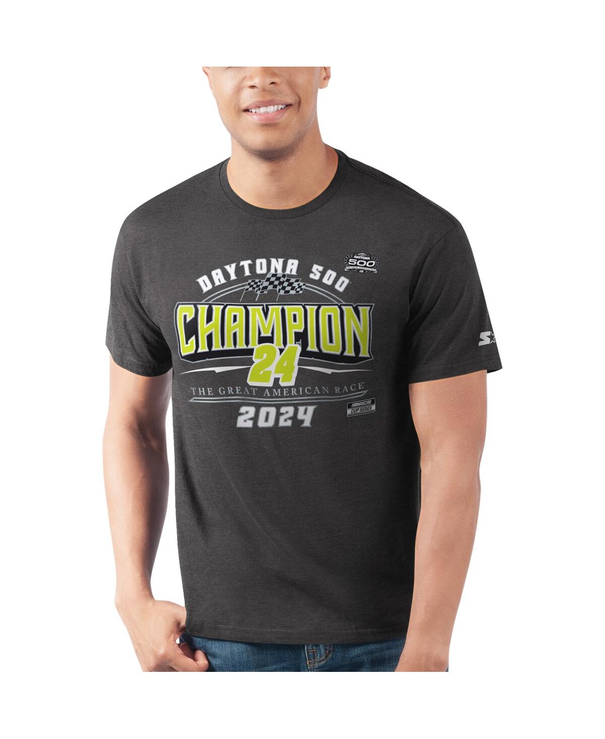 Starter Men's  Charcoal William Byron 2024 Daytona 500 Champion Prime Time T-shirt