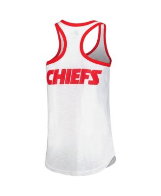 Women's White Kansas City Chiefs Tater Racerback Tank Top