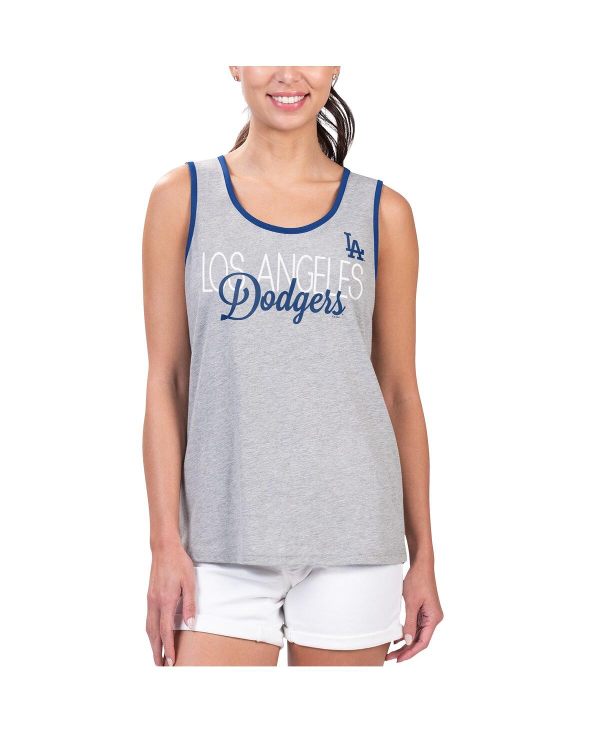 Women's G-iii 4Her by Carl Banks Gray Los Angeles Dodgers Fastest Lap Tank Top - Gray