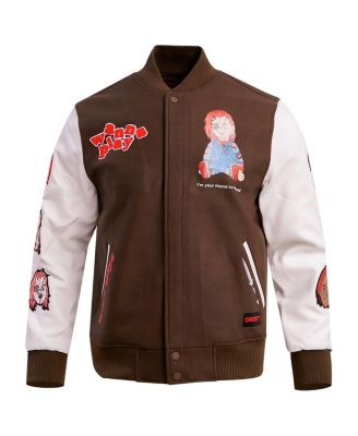 Freeze Max Men's Brown Chucky Good Guys Varsity Full-Zip Jacket