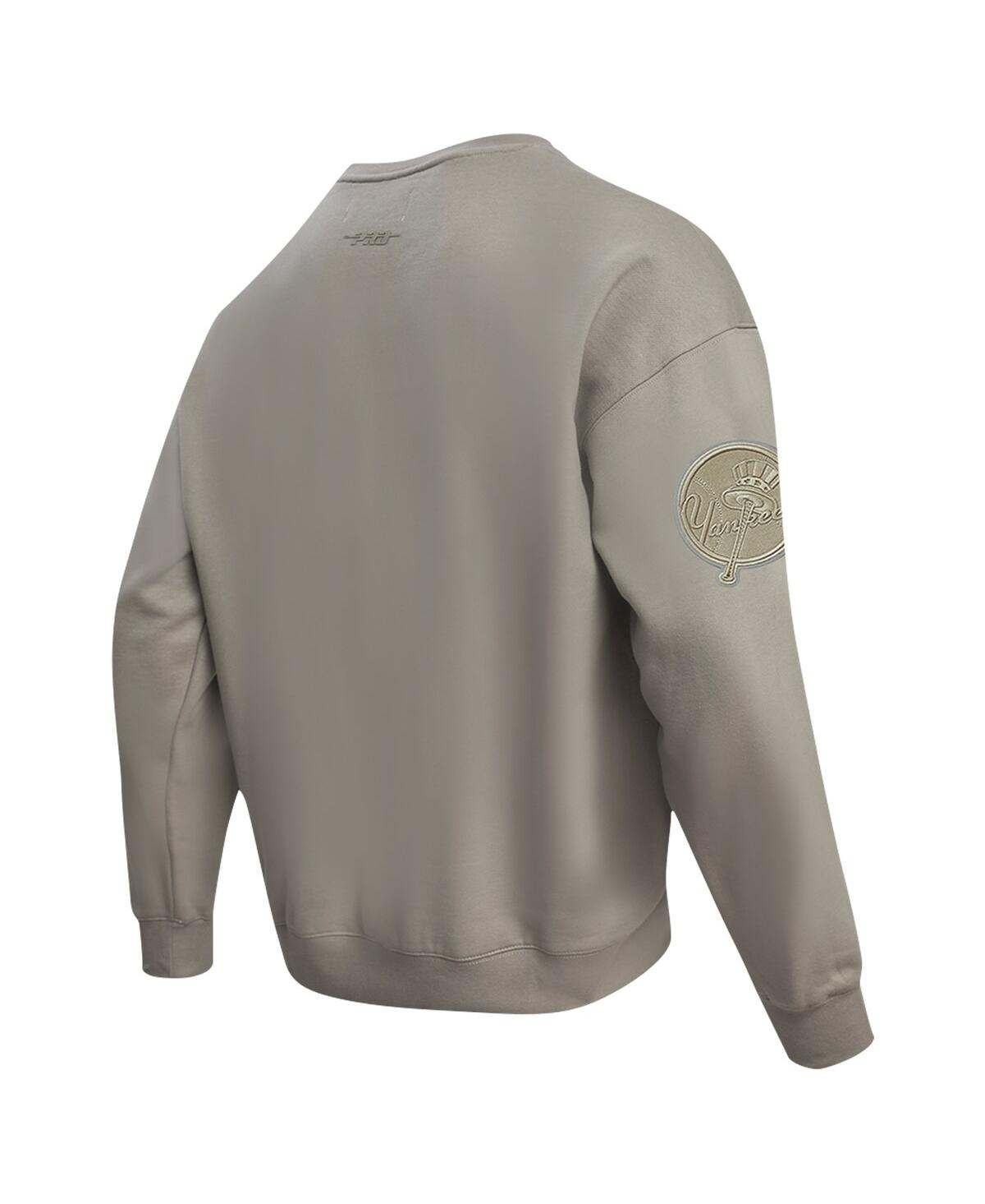Shop Pro Standard Men's  Pewter New York Yankees Neutral Drop Shoulder Pullover Sweatshirt