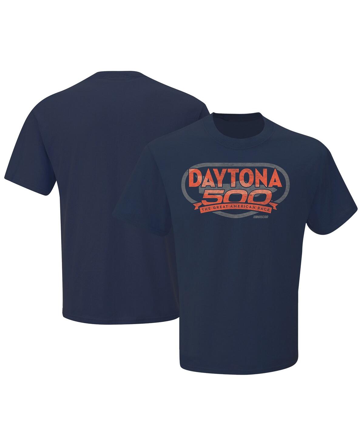 Men's Checkered Flag Sports Navy 2024 Daytona 500 Retro T-shirt - Navy