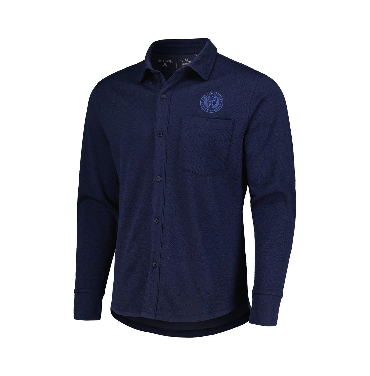 Мужские куртки Antigua Navy Philadelphia Union Streamer Diamond Button-Up Shacket — фото 2