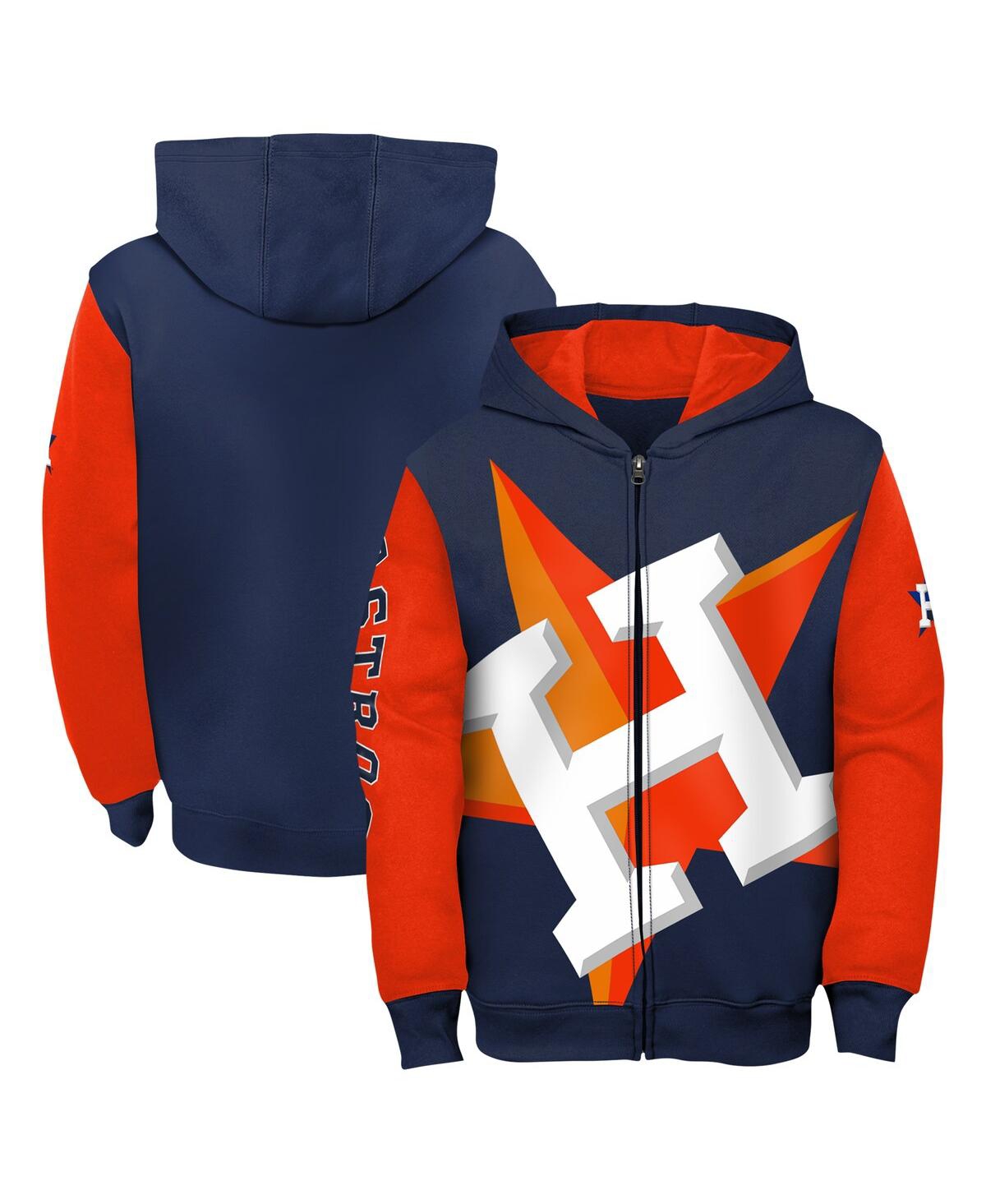 Outerstuff Babies' Toddler Boys And Girls Navy Houston Astros Postcard Full-zip Hoodie