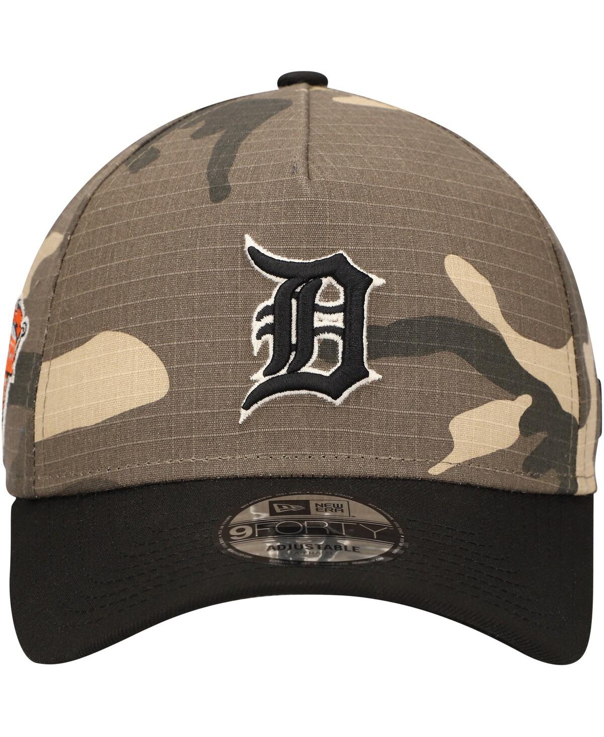 Shop New Era Men's  Detroit Tigers Camo Crown A-frame 9forty Adjustable Hat