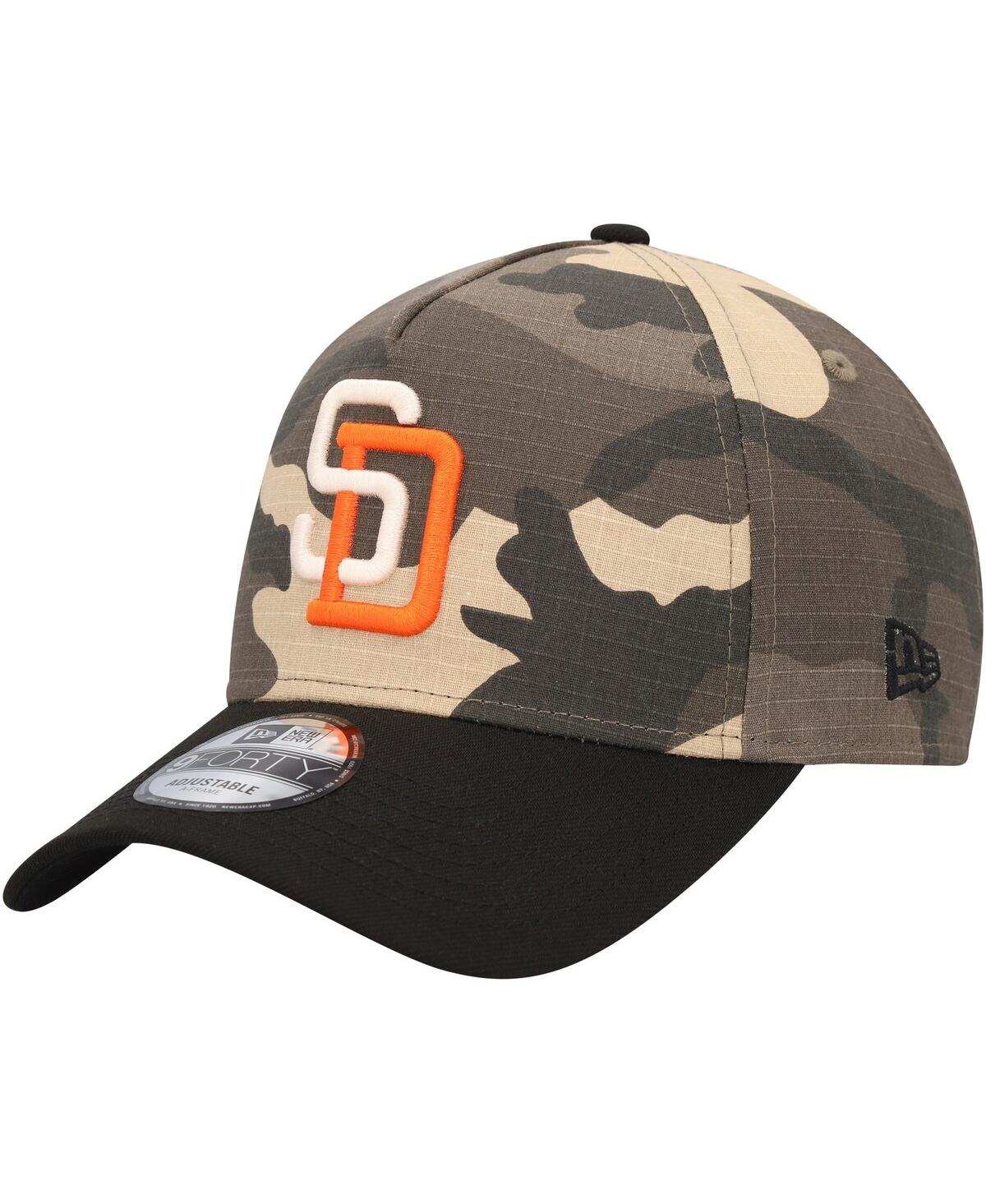NEW ERA MEN'S NEW ERA SAN DIEGO PADRES CAMO CROWN A-FRAME 9FORTY ADJUSTABLE HAT 