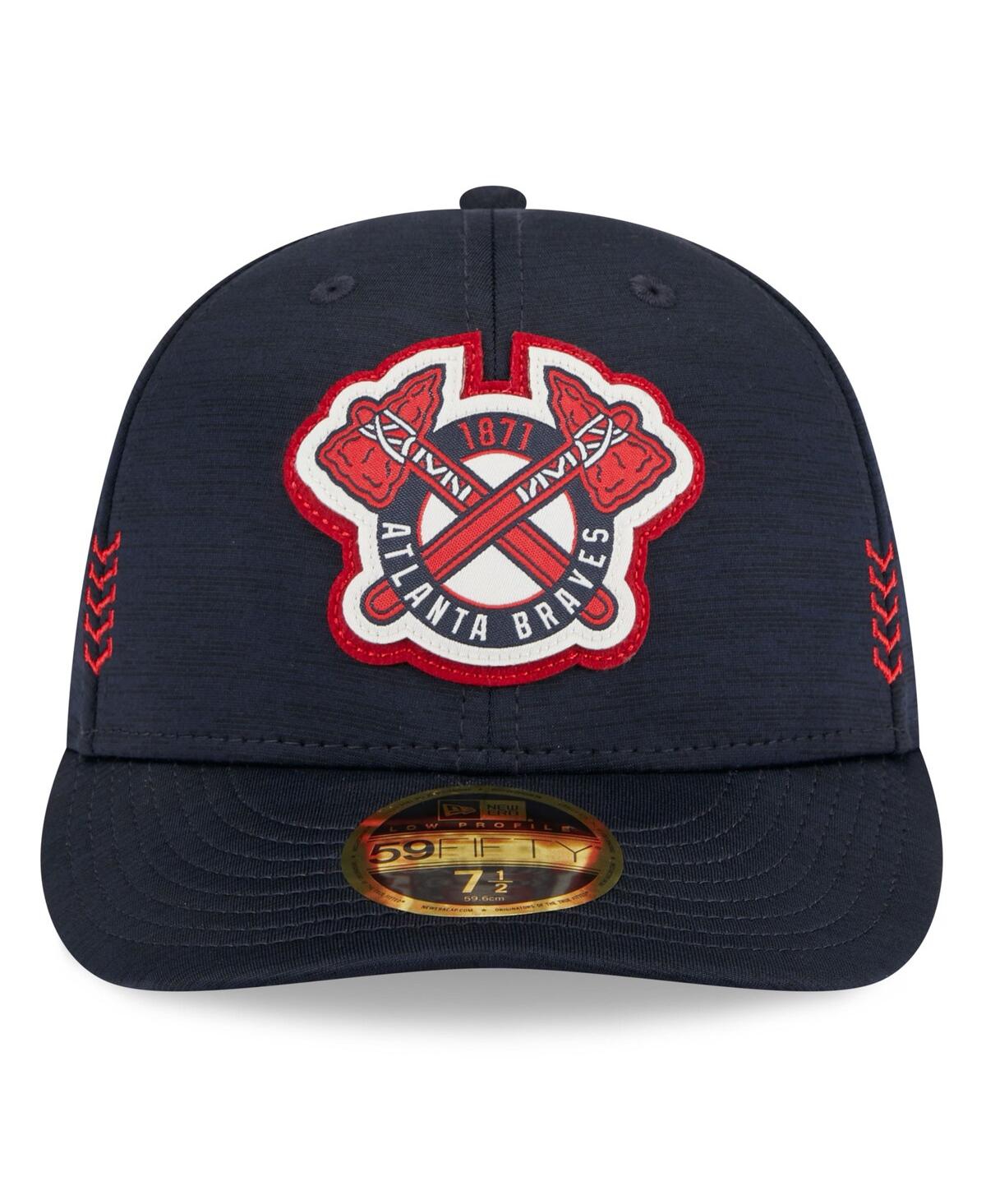 New Era Men's Navy Atlanta Braves 2024 Clubhouse 59fifty Fitted Hat In Navy