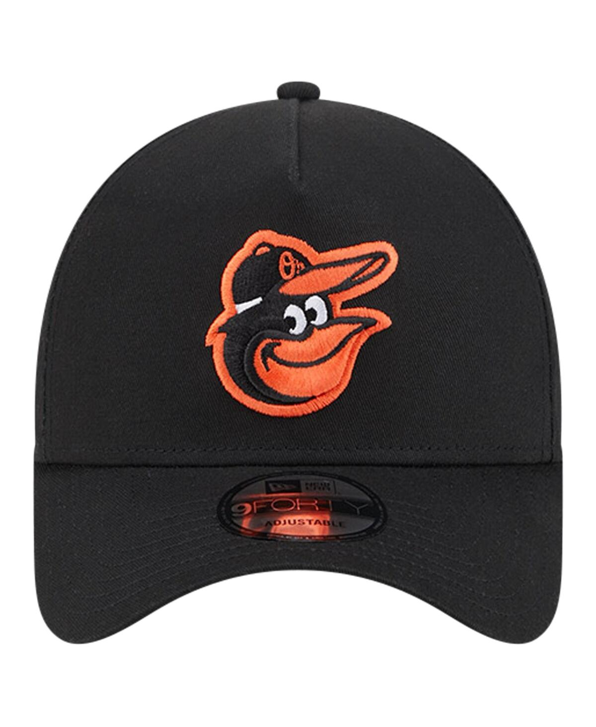 New Era Men's  Black Baltimore Orioles Team Color A-frame 9forty Adjustable Hat In Black