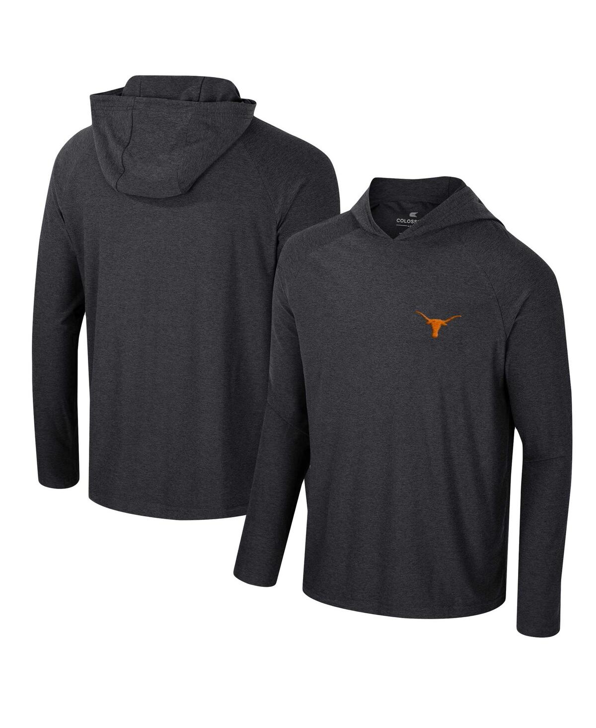 Colosseum Men's  Black Texas Longhorns Cloud Jersey Raglan Long Sleeve Hoodie T-shirt