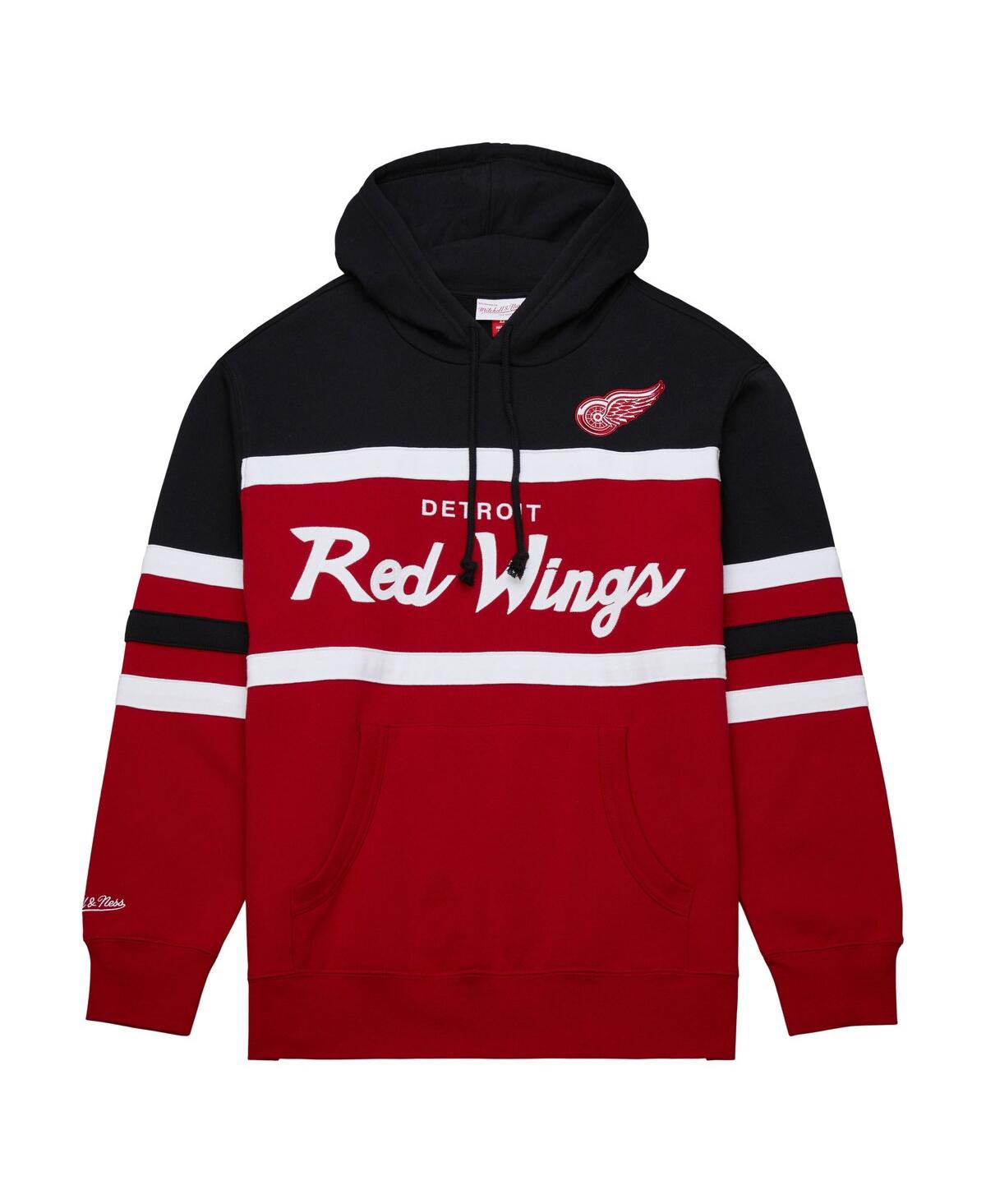 Mitchell & Ness Men's  Red, Black Detroit Red Wings Head Coach Pullover Hoodie In Red,black