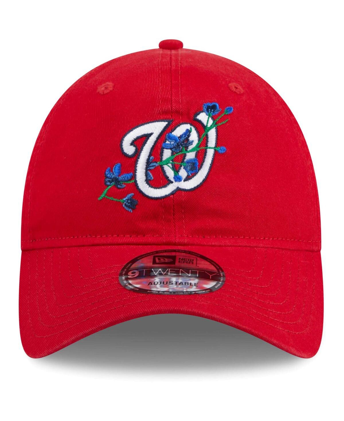 Shop New Era Women's  Red Washington Nationals Game Day Bloom Branch 9twenty Adjustable Hat