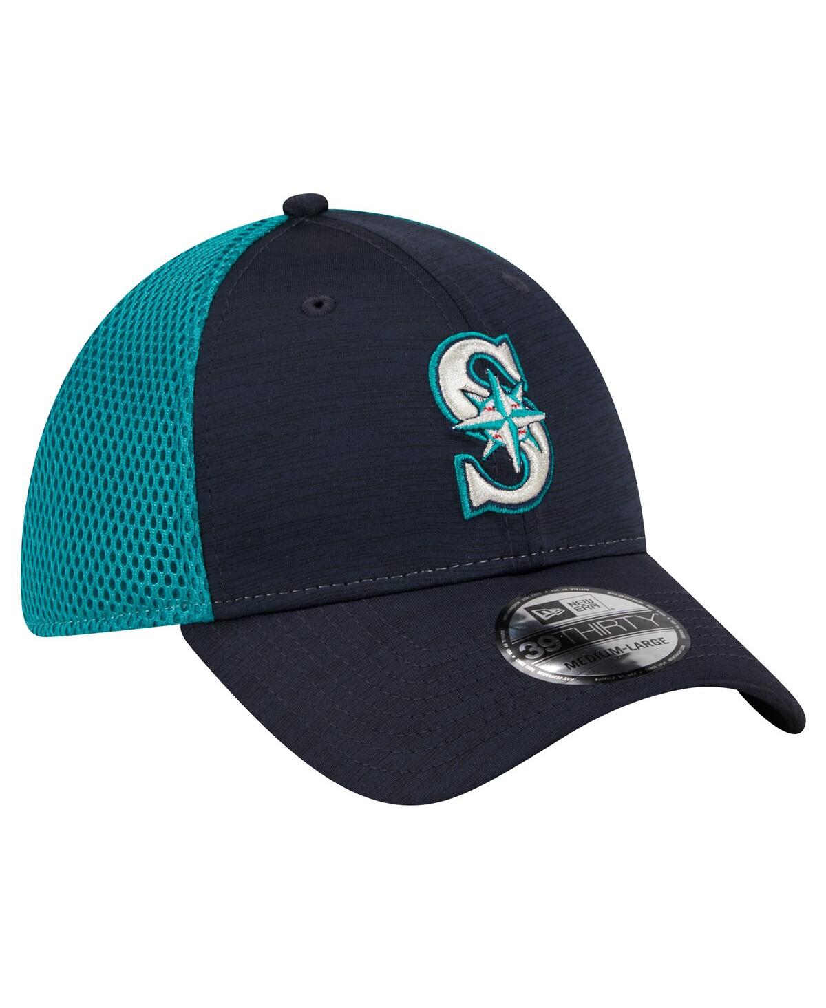 Shop New Era Men's  Navy Seattle Mariners Neo 39thirty Flex Hat