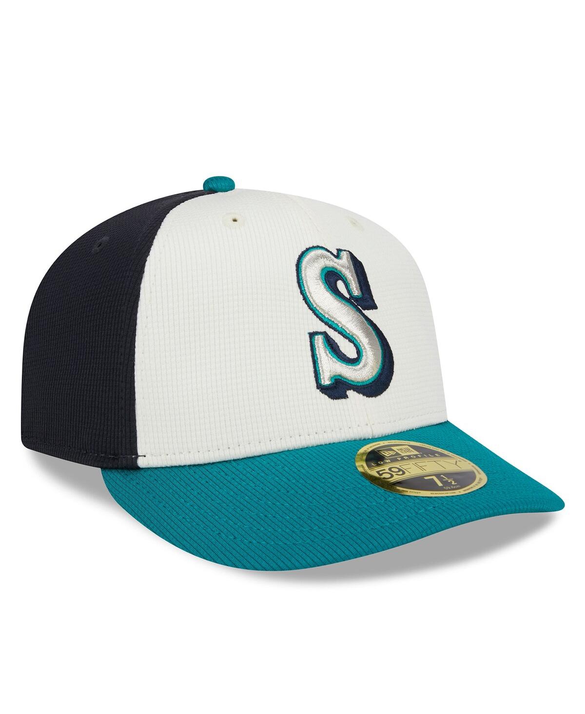 Shop New Era Men's  Cream Seattle Mariners 2024 Batting Practice Low Profile 59fifty Fitted Hat