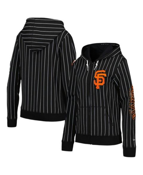 Женские куртки New Era Women's Black San Francisco Giants Pinstripe Tri-Blend Full-Zip Jacket