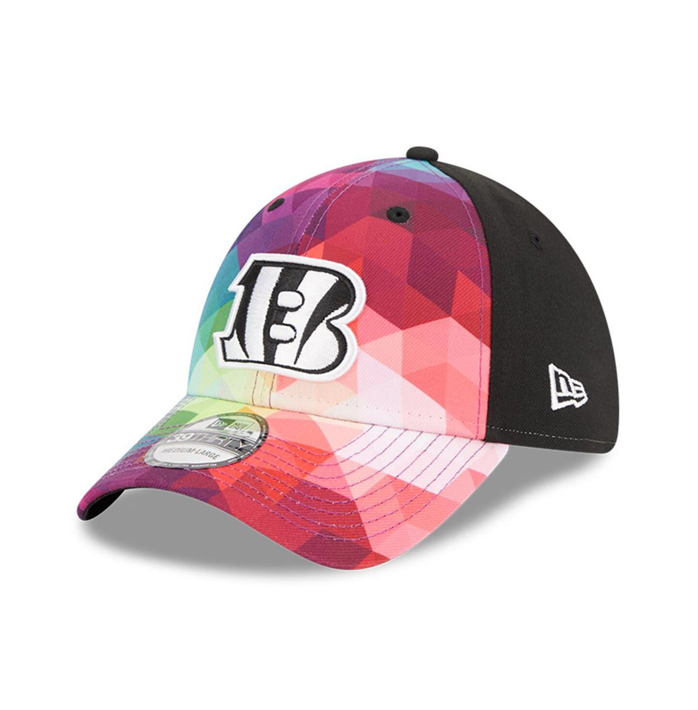 Мужская кепка New Era Pink Cincinnati Bengals 2023 NFL Crucial Catch 39THIRTY Flex Hat — фото 1