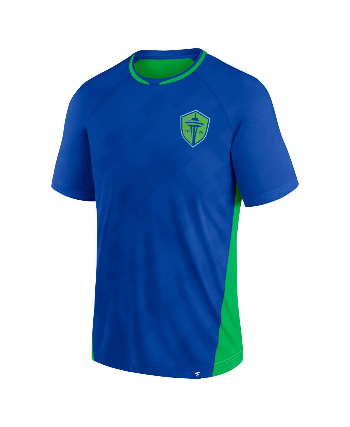 Shop Fanatics Men's  Blue Seattle Sounders Fc Attacker Raglan T-shirt