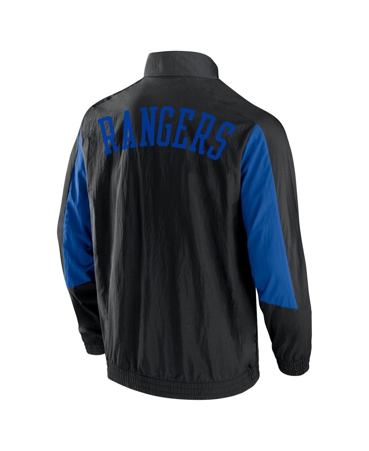 Fanatics Branded Black New York Rangers Step Up Crinkle Raglan Full-zip Windbreaker Jacket In Black