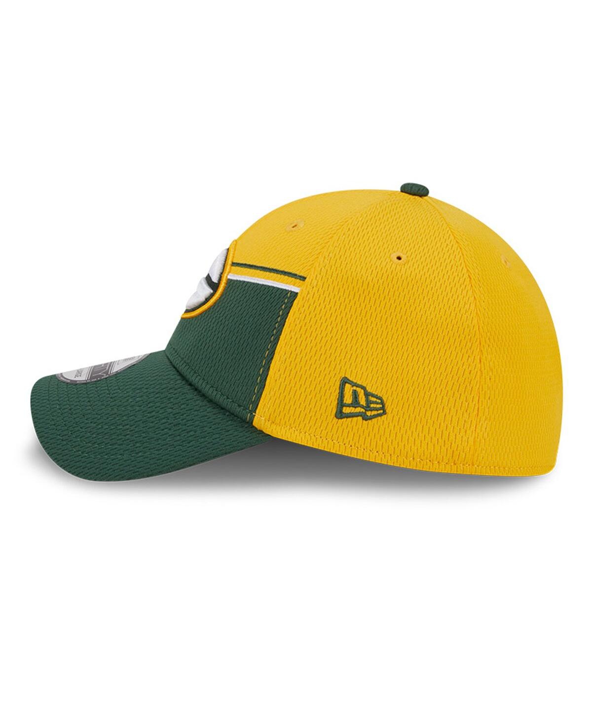 NEW ERA MEN'S NEW ERA GOLD, GREEN GREEN BAY PACKERS 2023 SIDELINE 39THIRTY FLEX HAT 