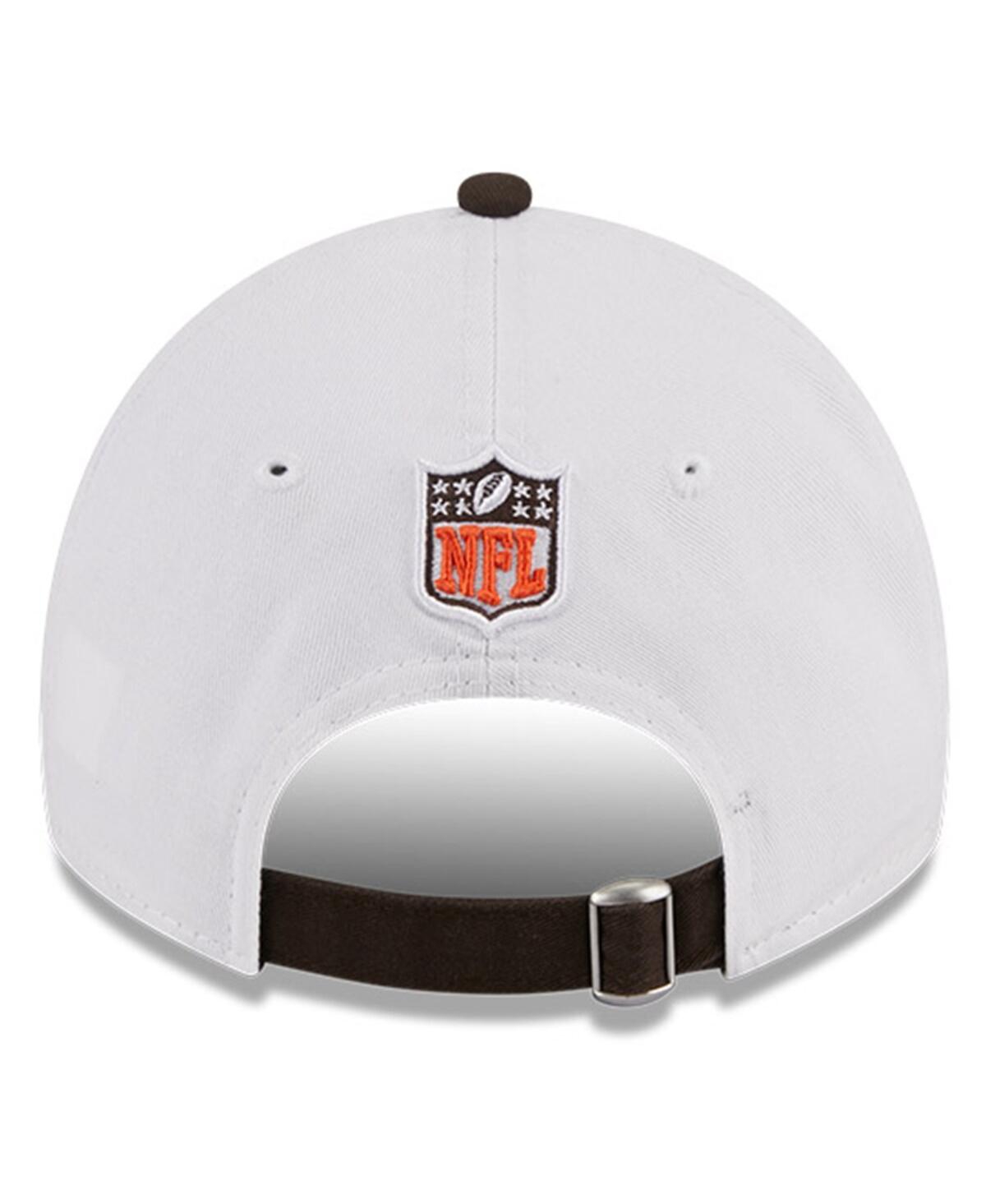 Shop New Era Men's  White, Brown Cleveland Browns 2023 Sideline 9twenty Adjustable Hat In White,brown