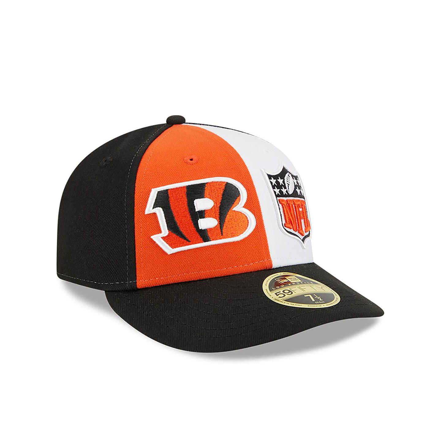 Мужская кепка New Era Orange, Black Cincinnati Bengals 2023 Sideline Low Profile 59FIFTY Fitted Hat — фото 1