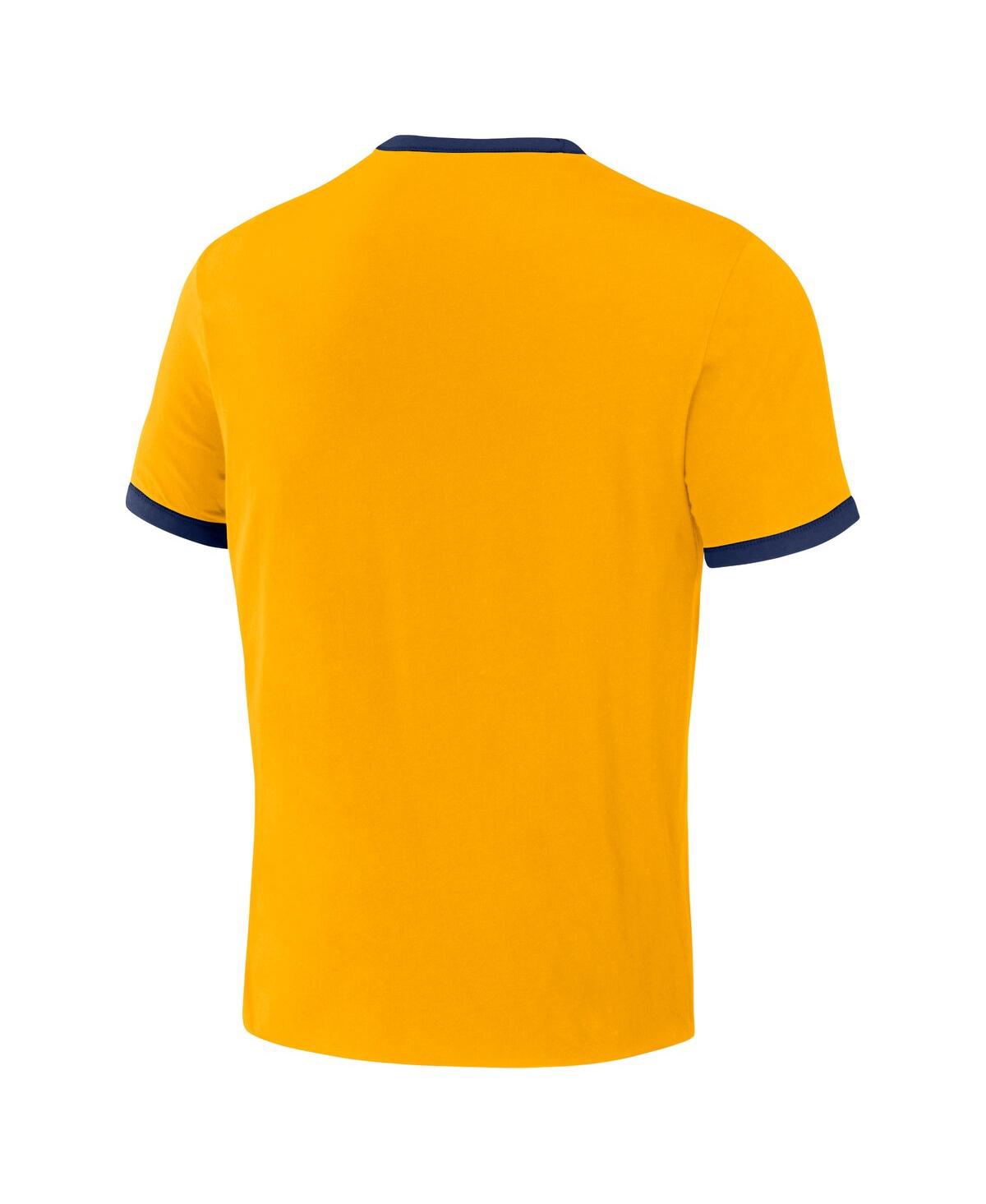 Fanatics Men's Darius Rucker Collection By  Navy, Gold Distressed Milwaukee Brewers Two-way Ringer Re In Navy,gold