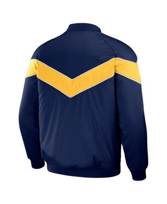 Men's Darius Rucker Collection By Navy Milwaukee Brewers Baseball Raglan Full-Snap Jacket