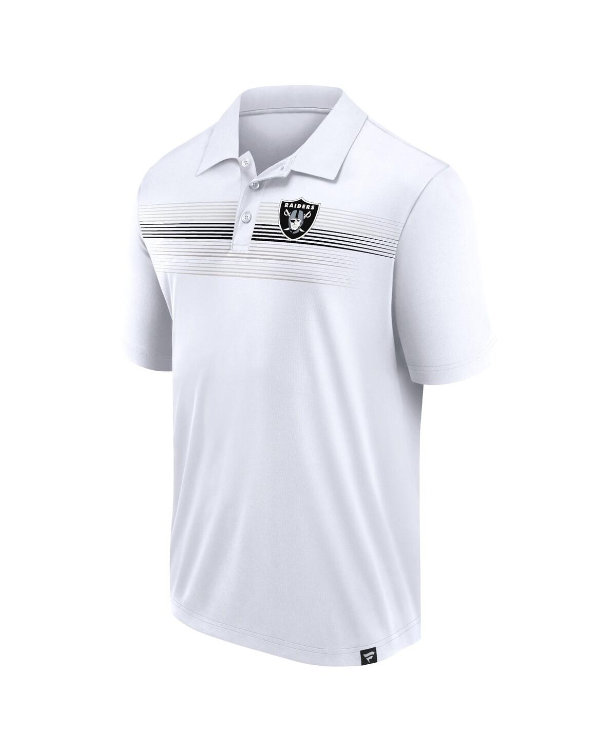 Shop Fanatics Men's  White Las Vegas Raiders Victory For Us Interlock Polo Shirt