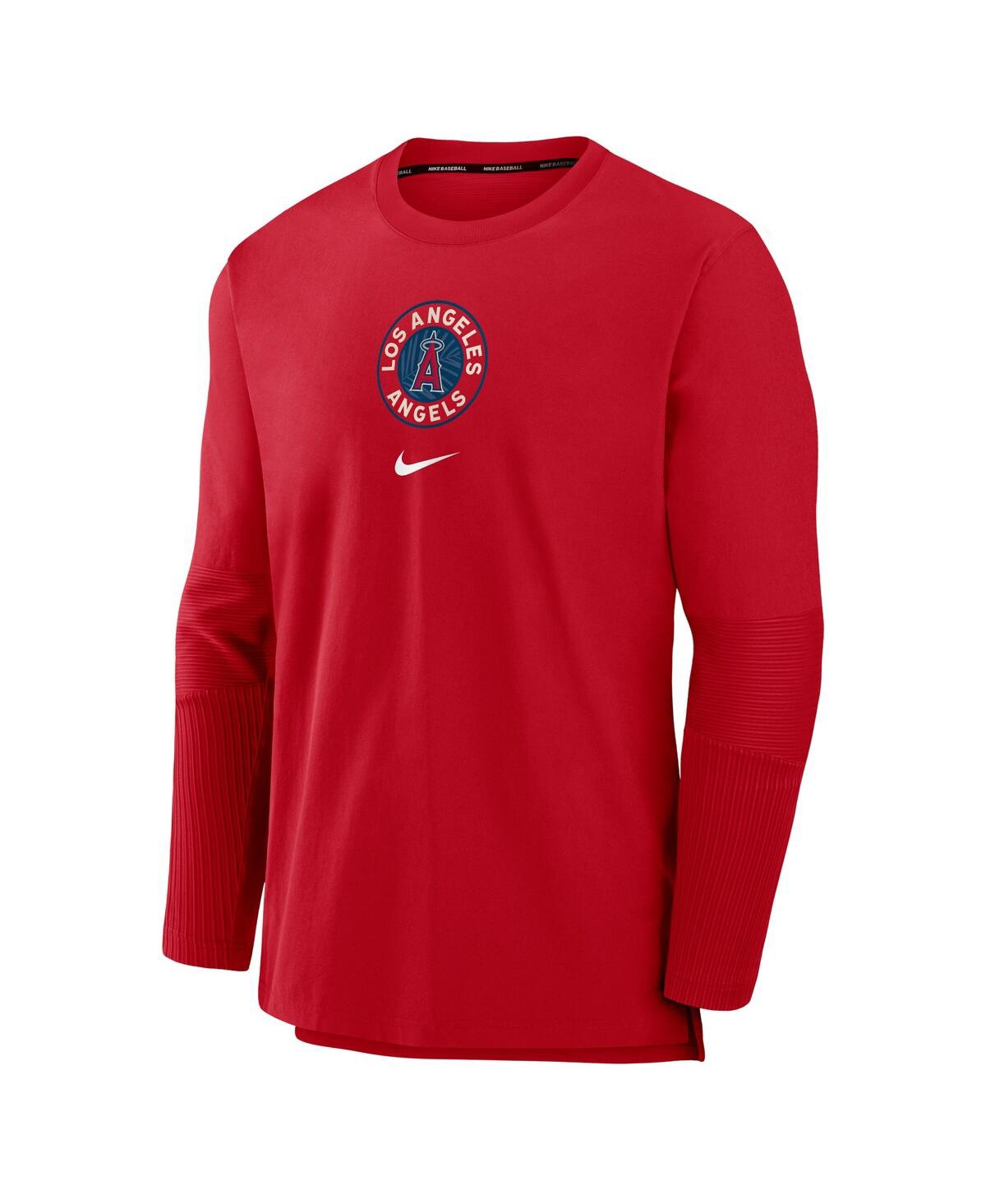 Men's NikeLos Angeles Angels Authentic Collection City Connect Player Tri-Blend Performance Pullover Jacket - Red