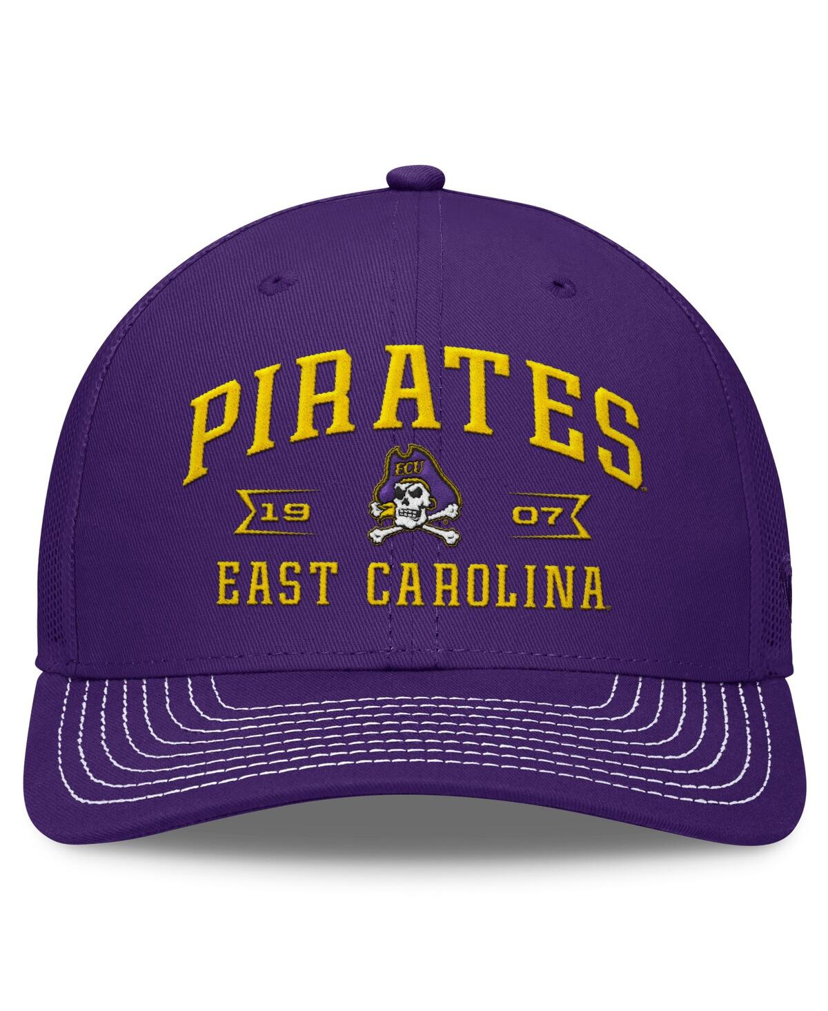 Shop Top Of The World Men's  Purple Ecu Pirates Carson Trucker Adjustable Hat