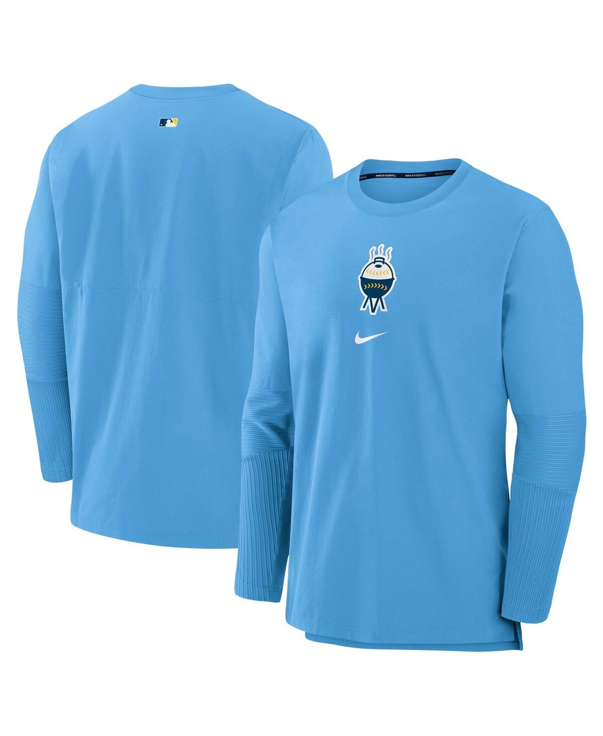 Shop Nike Men's  Powder Blue Milwaukee Brewers Authentic Collection City Connect Player Tri-blend Performa