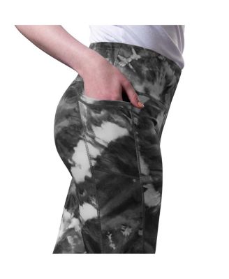 Women's Black New Orleans Saints Aubrey Tie-Dye Leggings