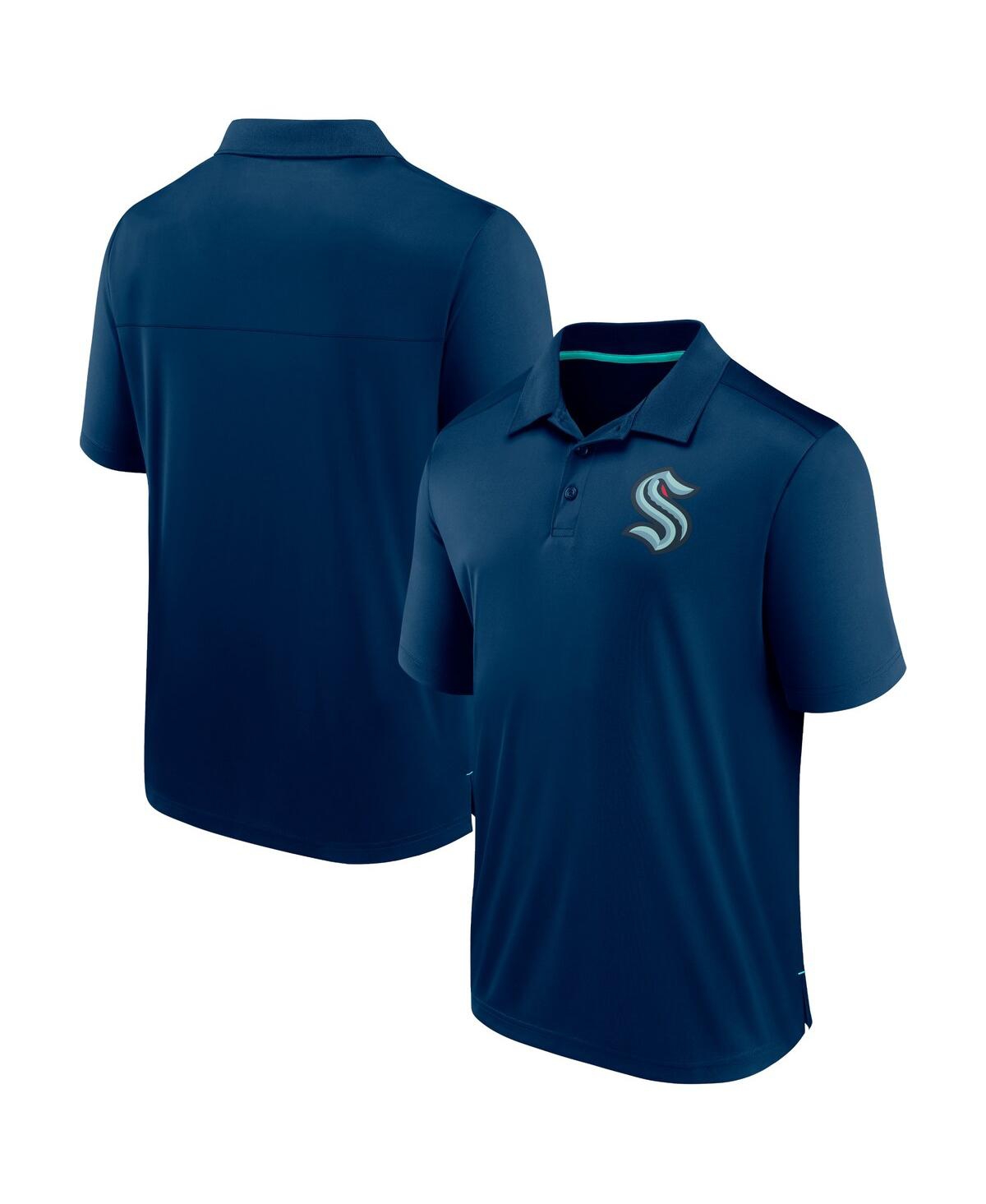 Shop Fanatics Men's  Navy Seattle Kraken Polo Shirt