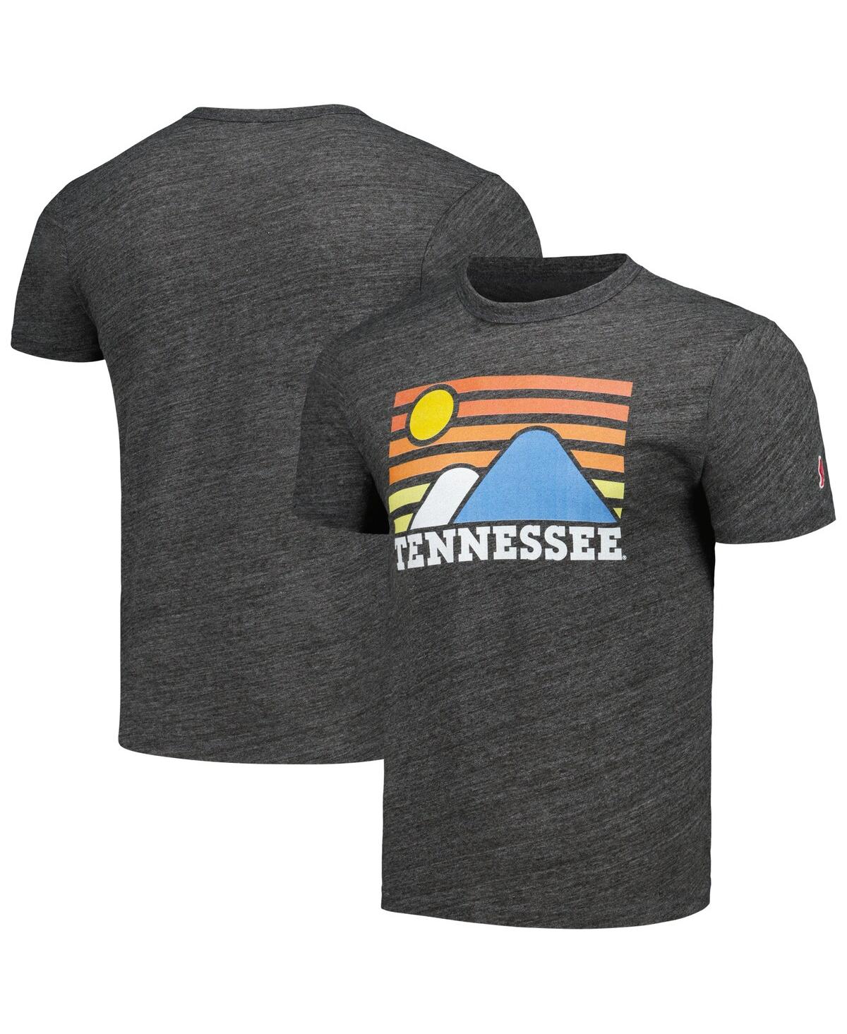 Men's League Collegiate Wear Heather Charcoal Distressed Tennessee Volunteers Hyper Local Victory Falls Tri-Blend T-shirt - Heather Charcoal