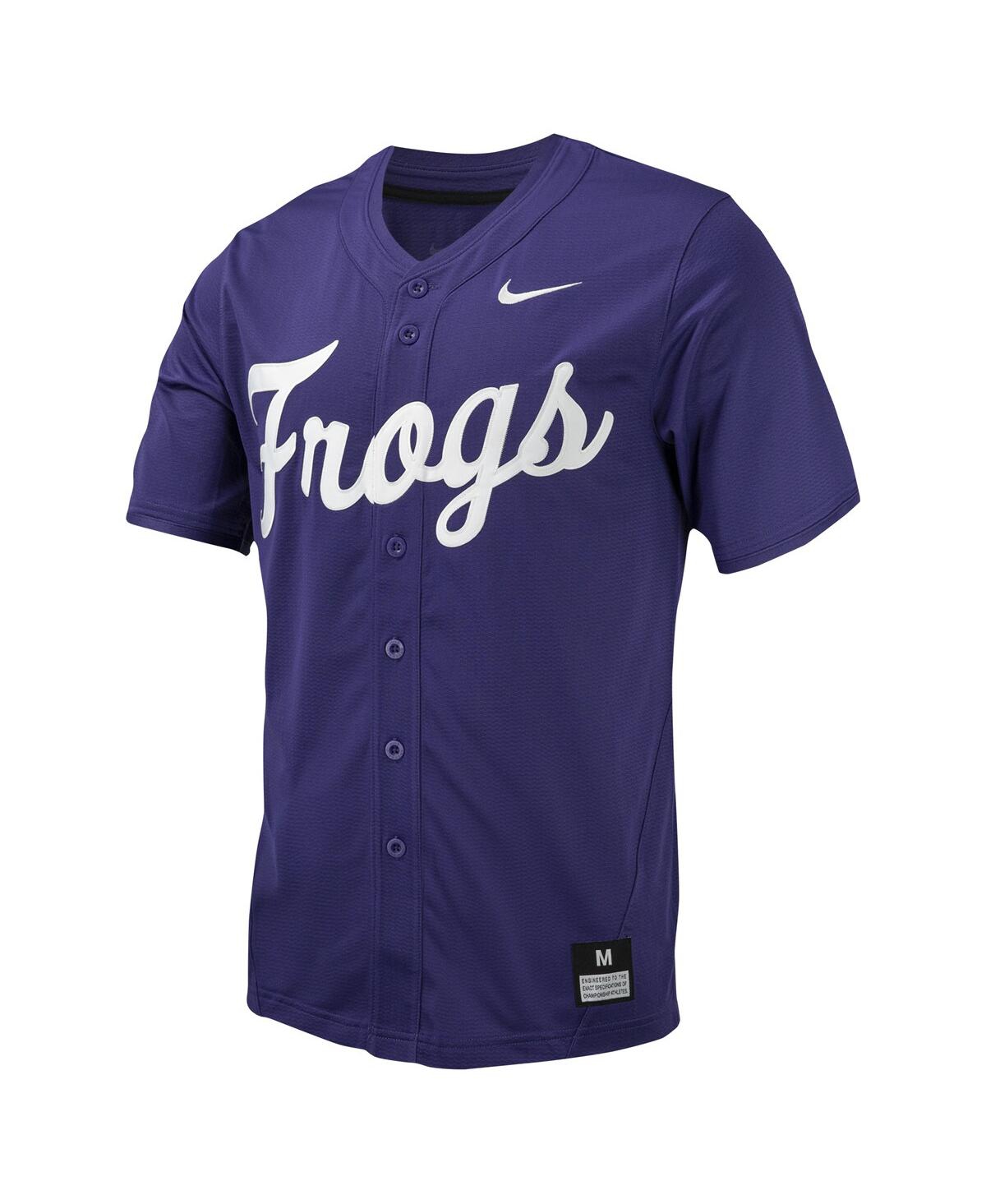 Men's NikeTcu Horned Frogs Replica Full-Button Baseball Jersey - Purple