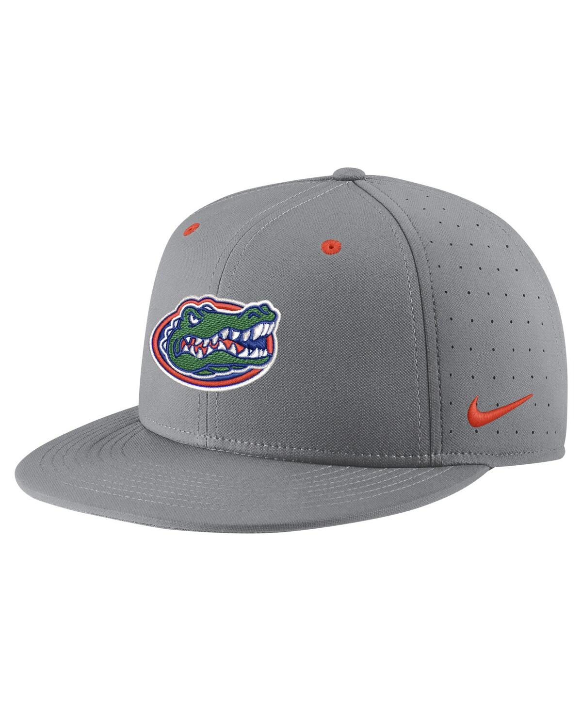Shop Nike Men's  Gray Florida Gators Usa Side Patch True Aerobill Performance Fitted Hat