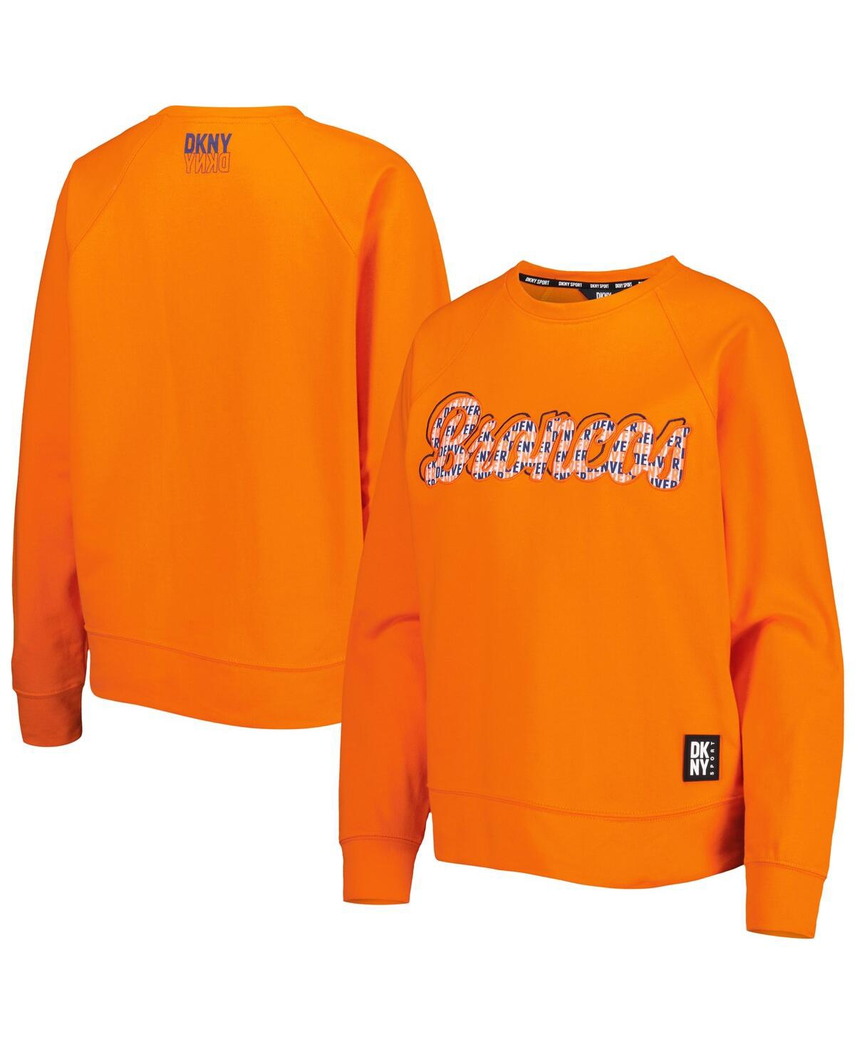 Dkny Women's  Sport Orange Denver Broncos Regina Pullover Sweatshirt