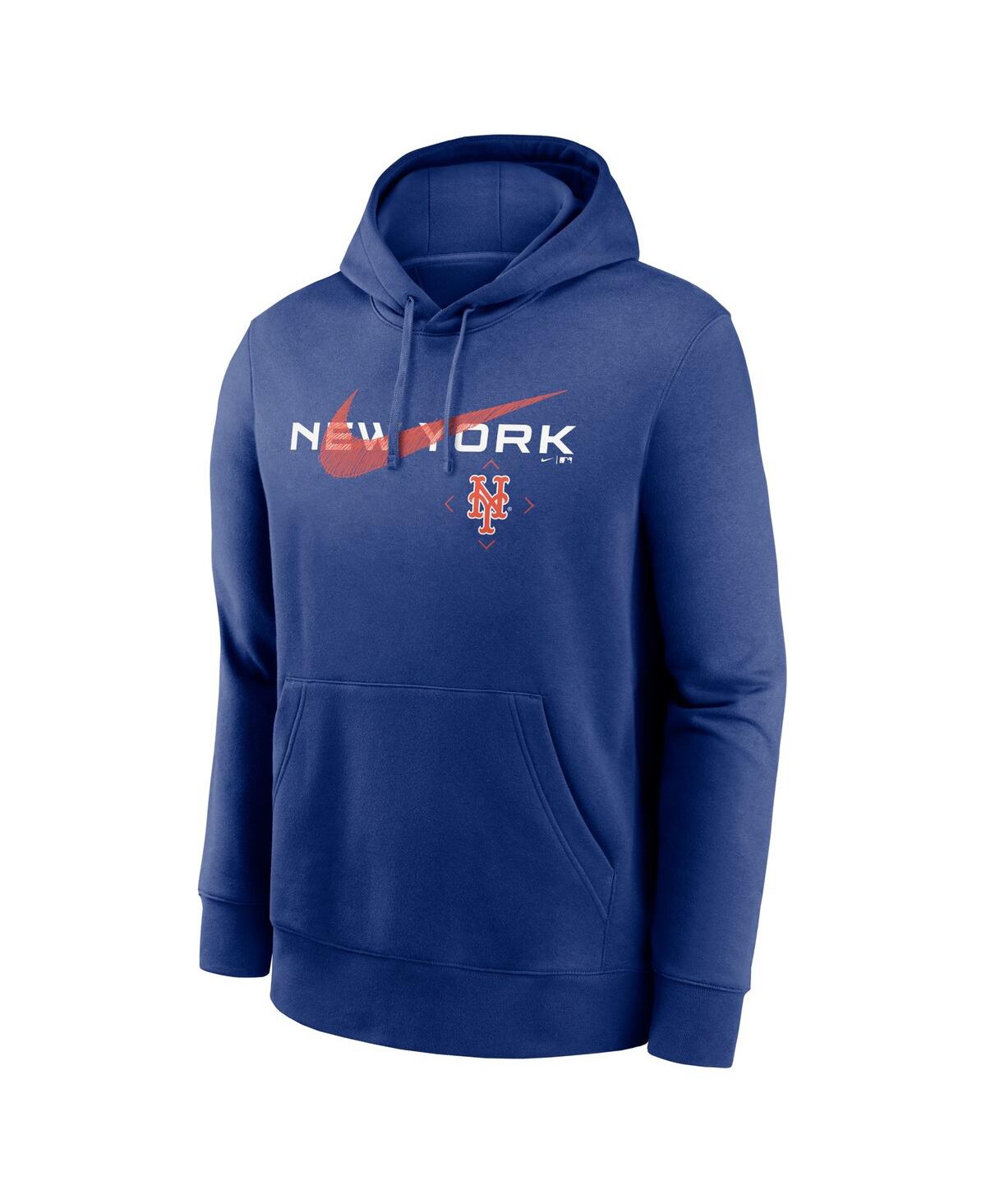 Shop Nike Men's  Royal New York Mets Swoosh Neighborhood Pullover Hoodie