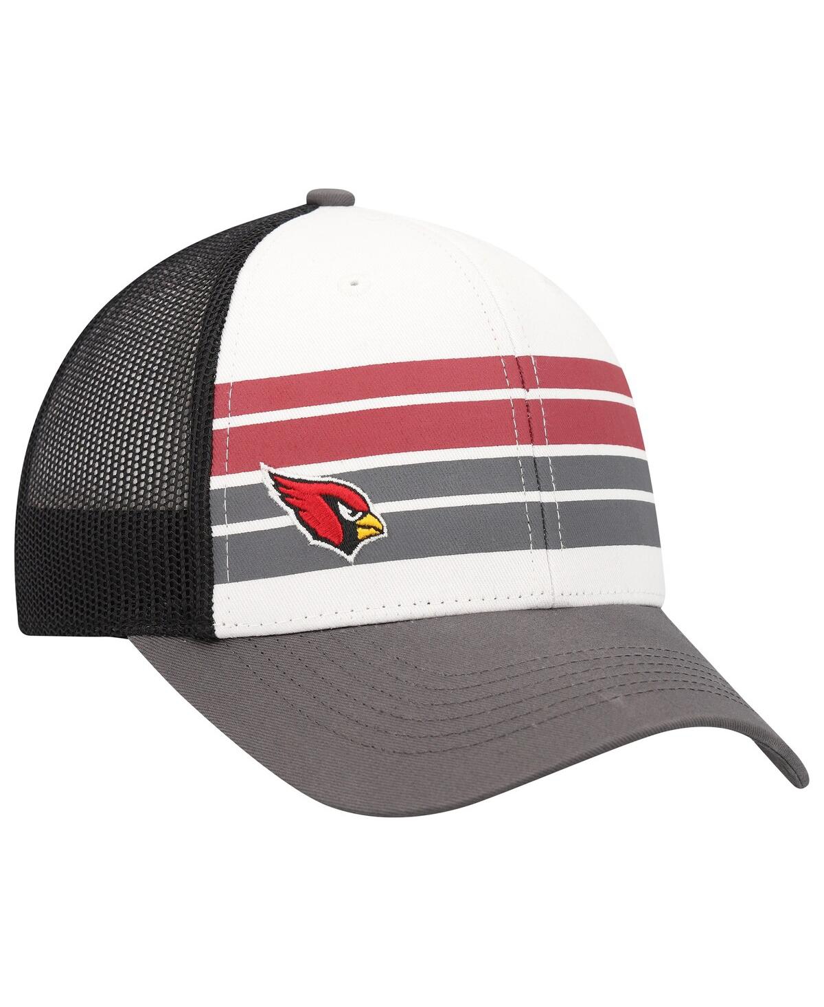 47 Brand Kids' Youth Boys ' White, Charcoal Arizona Cardinals Cove Trucker Adjustable Hat In Gray