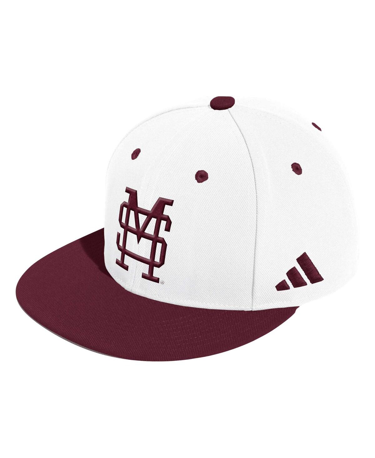 Shop Adidas Originals Men's Adidas White Mississippi State Bulldogs On-field Baseball Fitted Hat